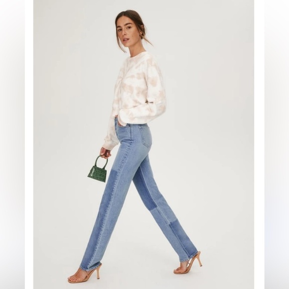 Reformation Cynthia shadow high rise long jeans in Niagara - Picture 7 of 15